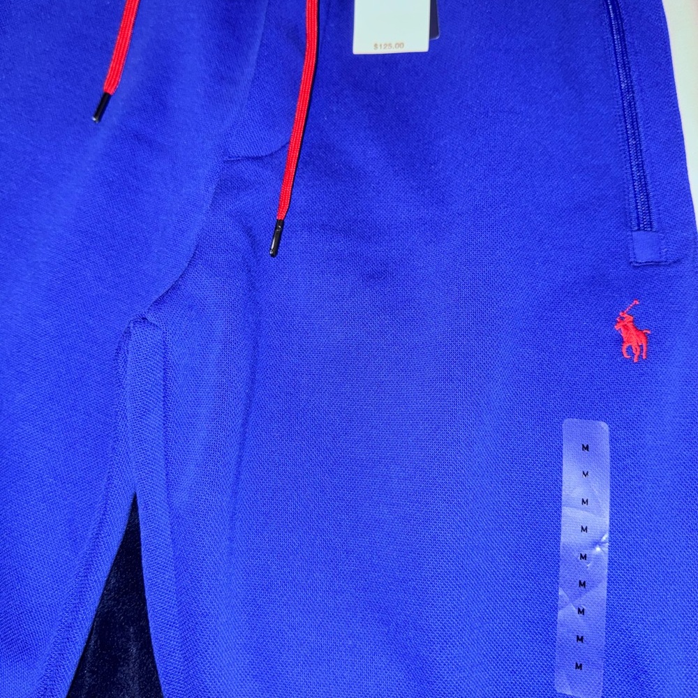 Polo by Ralph Lauren Men's Royal Blue Joggers with Red Accents